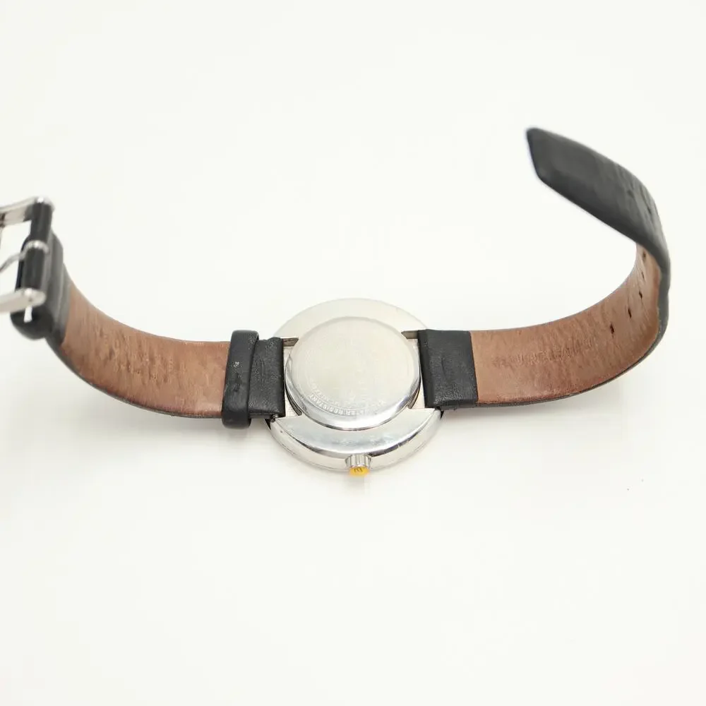 Ted Baker Mens Round 42mm Classic Date Watch Dress Black Leather w New Battery